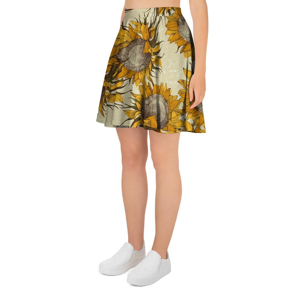 Vintage Sunflower Women's Skirt-grizzshop