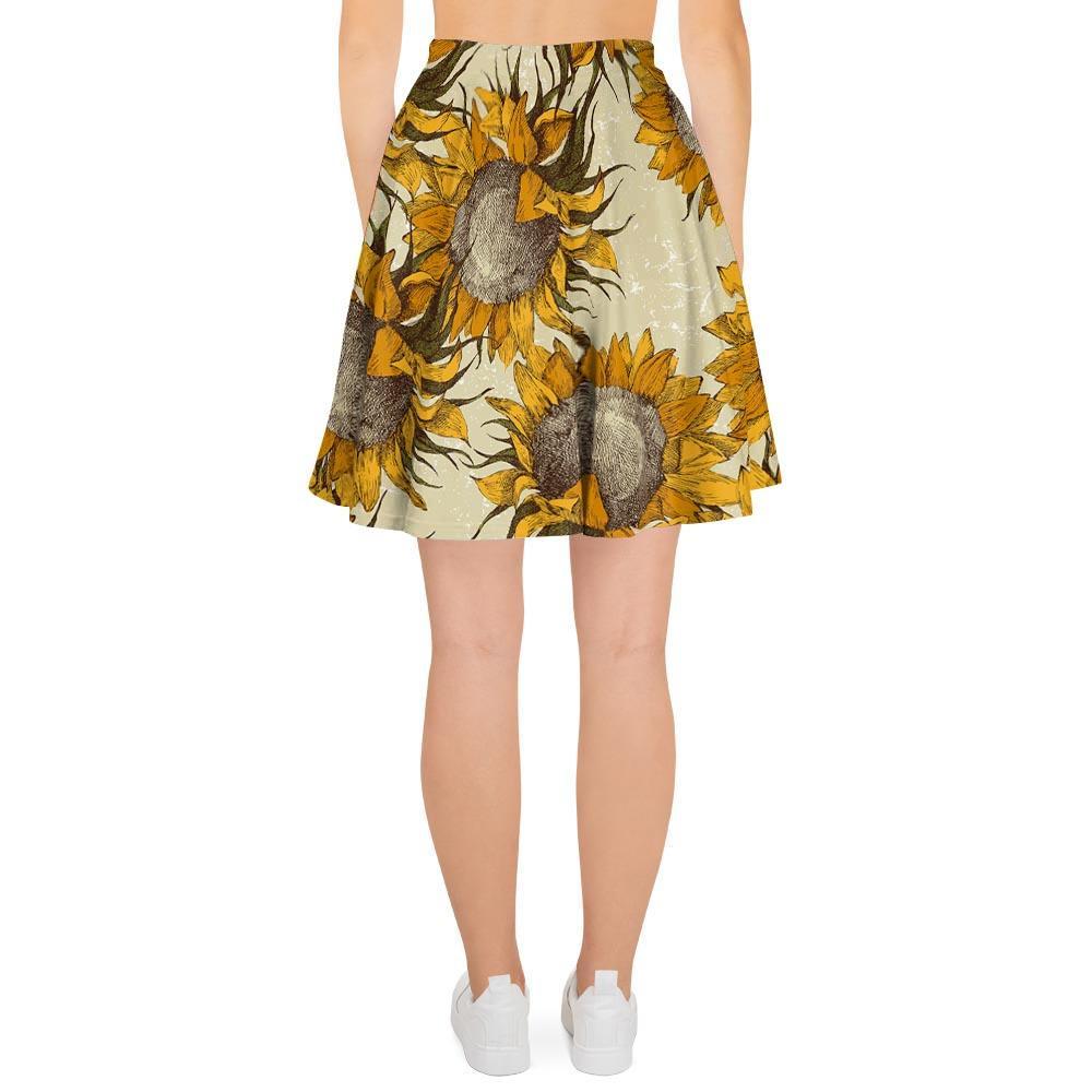 Vintage Sunflower Women's Skirt-grizzshop