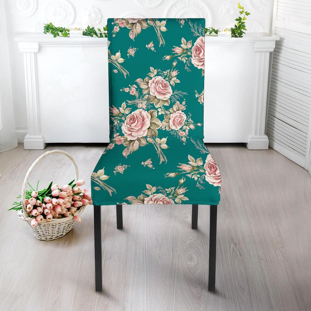 Vintage Watercolor Pink Rose Flower Print Chair Cover-grizzshop