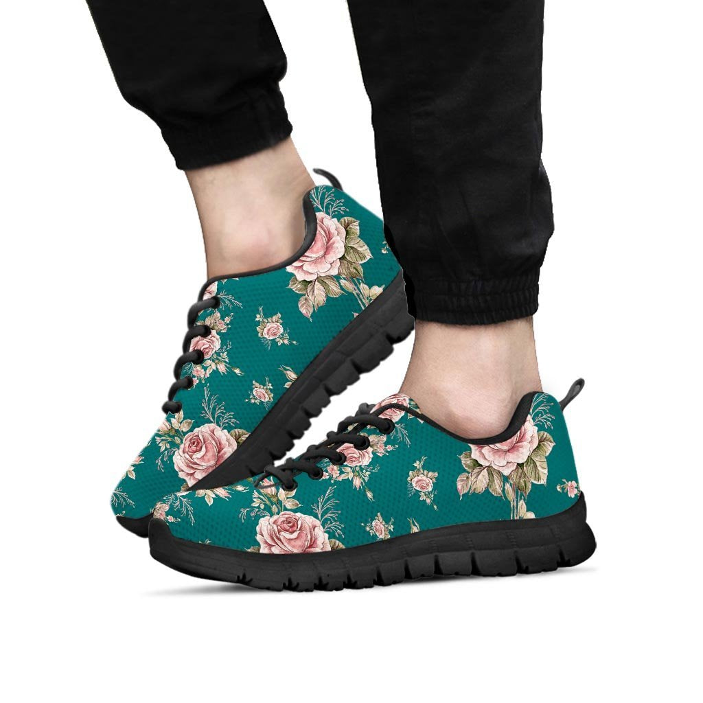 Floral Flower Print Men's Sneakers