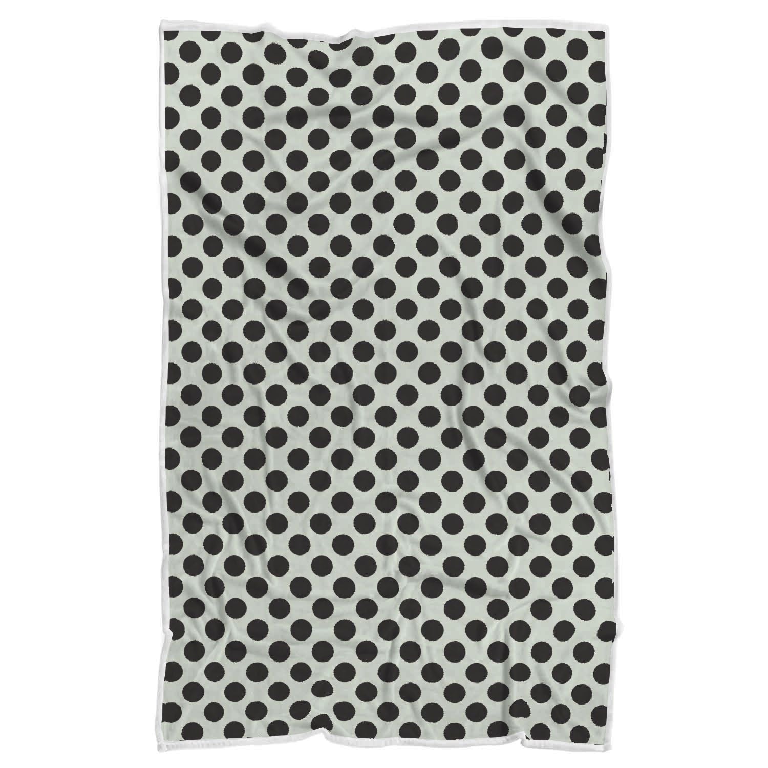 Vintage White Black Polka dot Pattern Print Throw Blanket-grizzshop