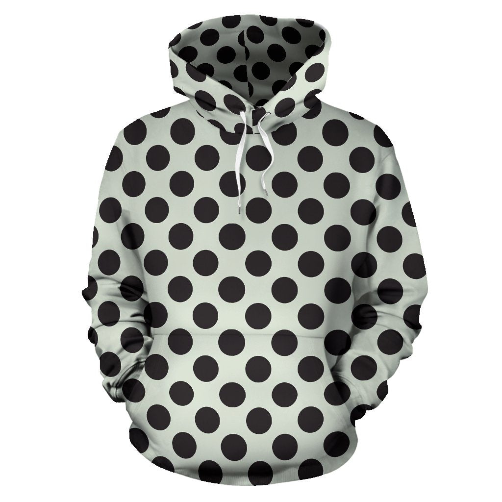 Vintage White Black Polka dot Pattern Print Women Men Pullover Hoodie-grizzshop