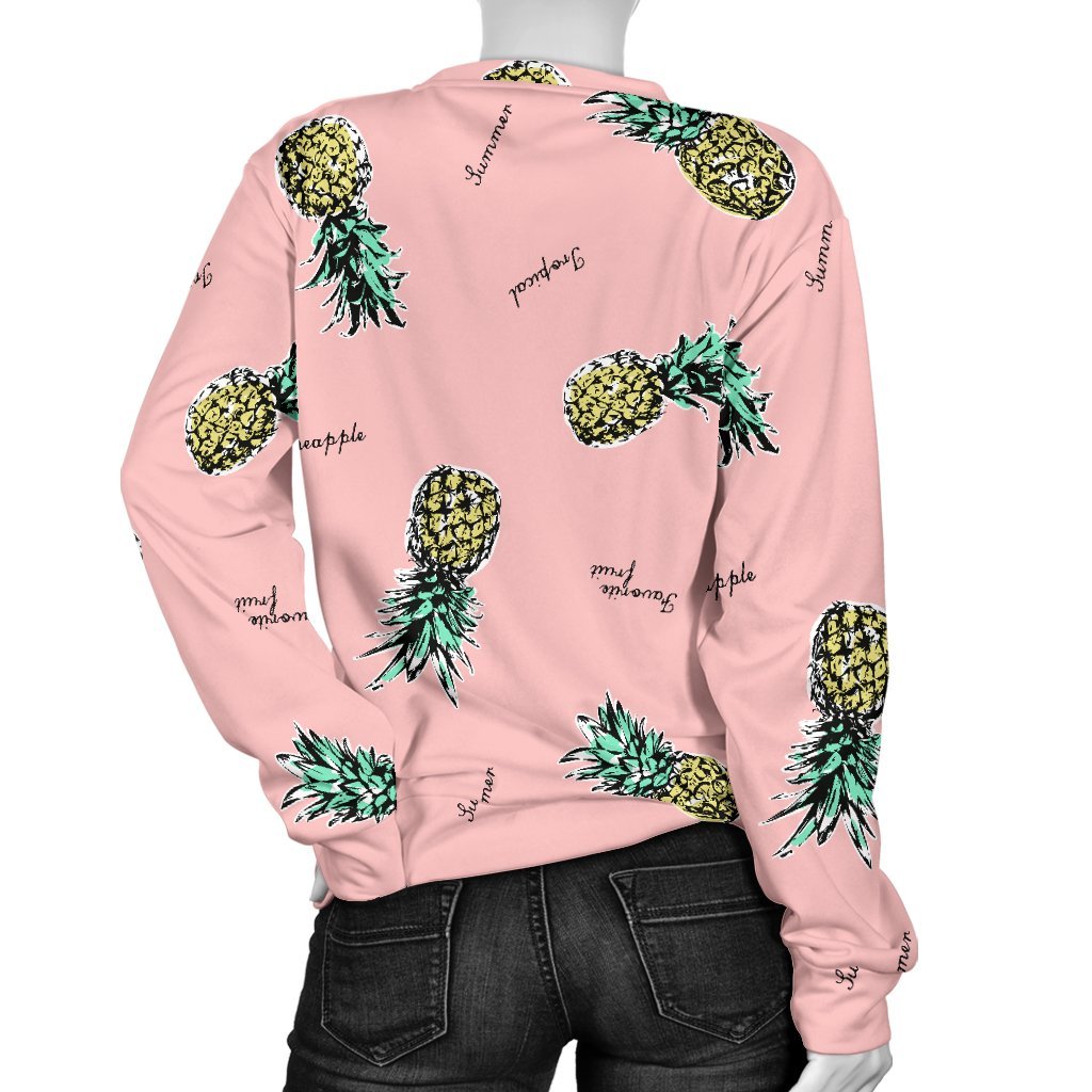 Vintage Pink Pineapple Print Sweatshirt-grizzshop
