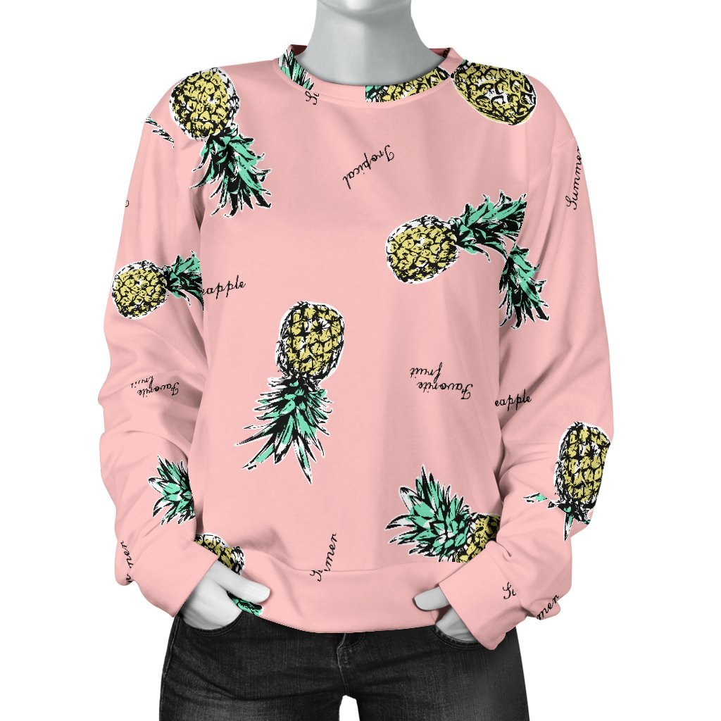 Vintage Pink Pineapple Print Sweatshirt-grizzshop