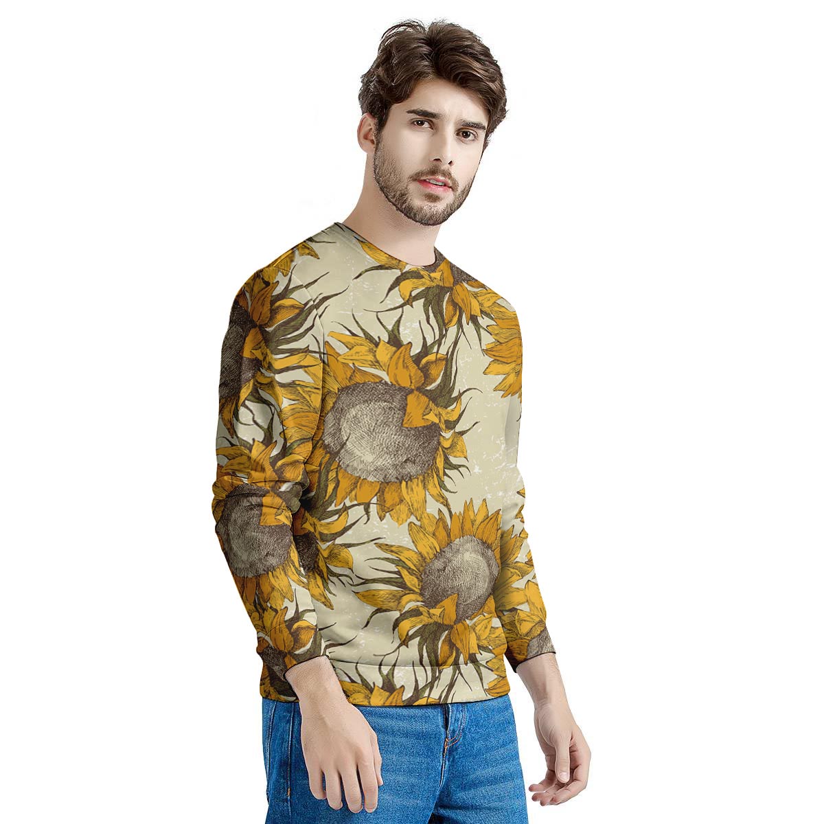 Vintage Sunflower Men's Sweatshirt-grizzshop