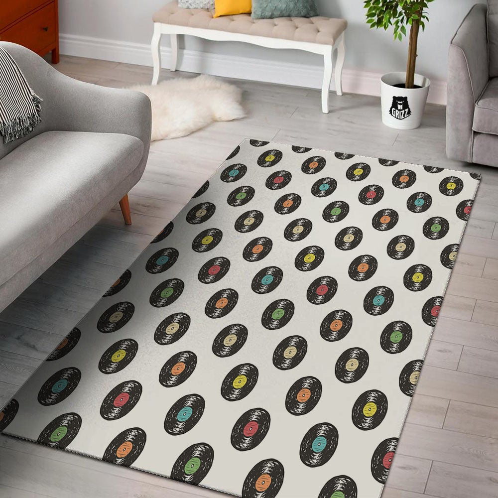 Vinyl Record Hand Drawn Print Pattern Floor Mat-grizzshop