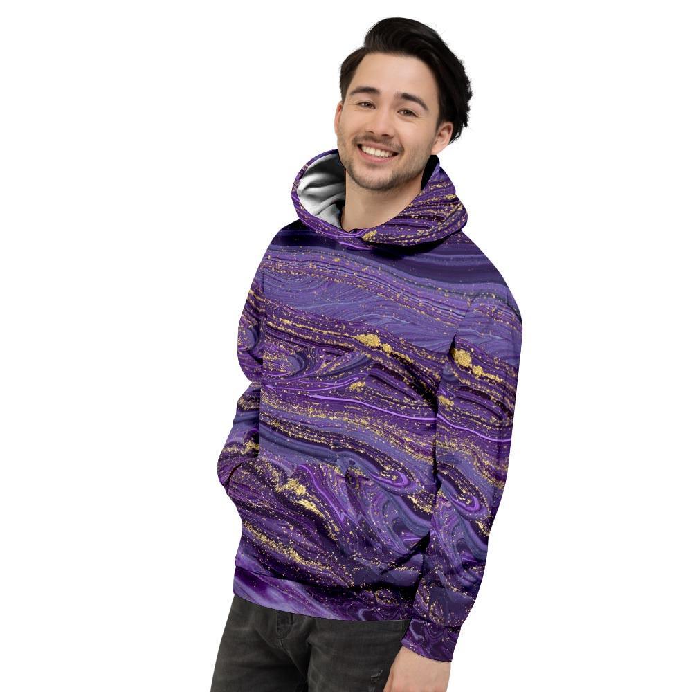 Violet Marble Men's Hoodie-grizzshop