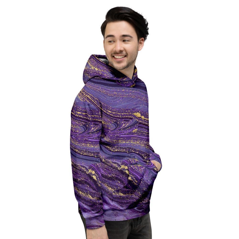 Violet Marble Men's Hoodie-grizzshop