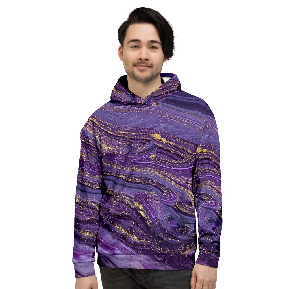 Violet Marble Men's Hoodie-grizzshop