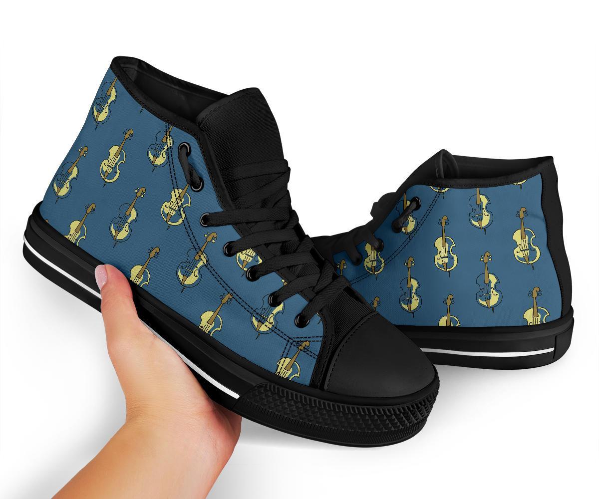 Violin Print Pattern Men Women's High Top Shoes-grizzshop