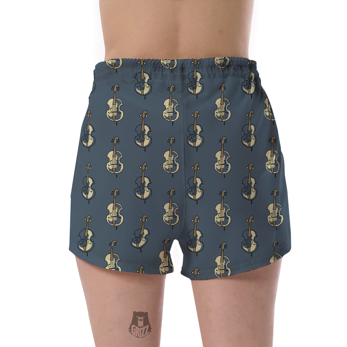 Violin Print Pattern Women's Shorts-grizzshop