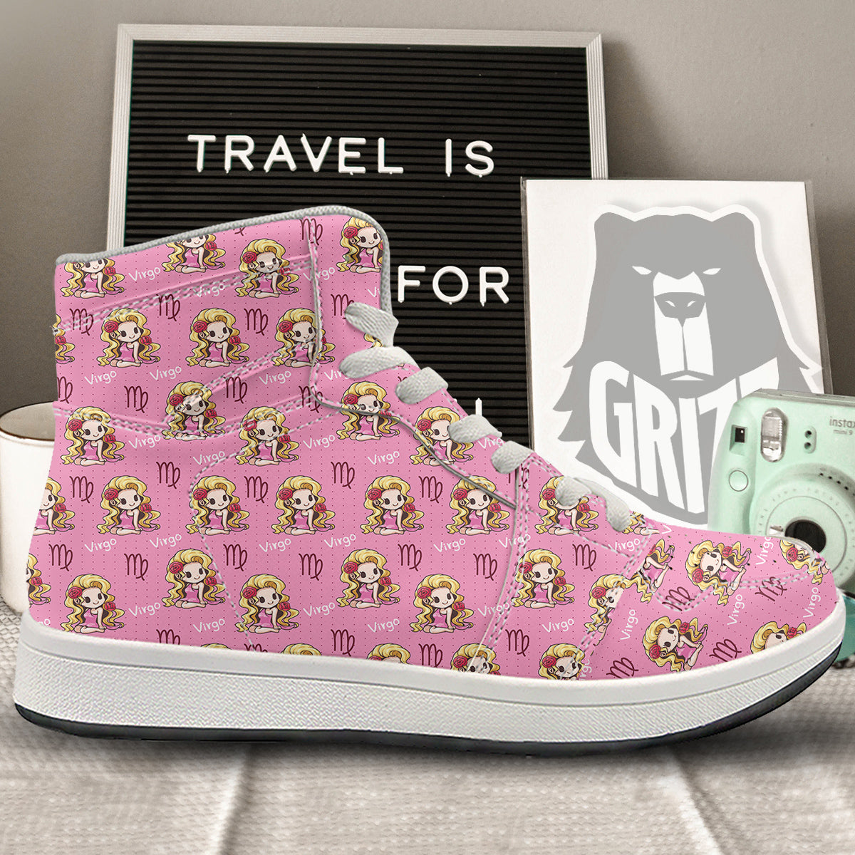 Virgo Cute Cartoon Print Pattern High Top Sneakers-grizzshop