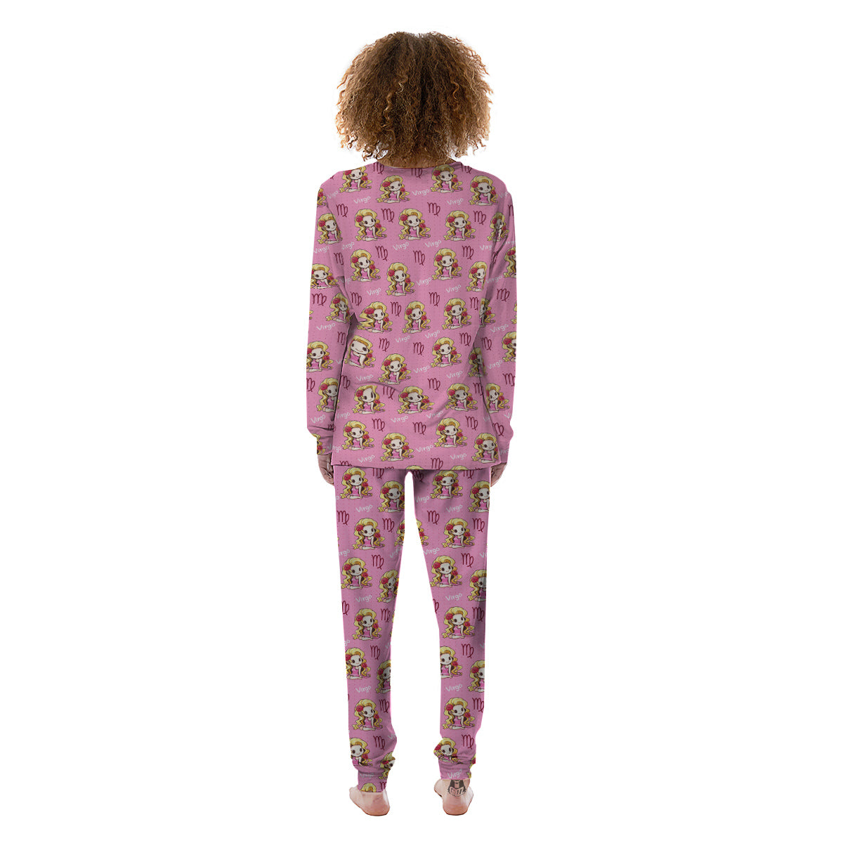 Virgo Cute Cartoon Print Pattern Women's Pajamas-grizzshop