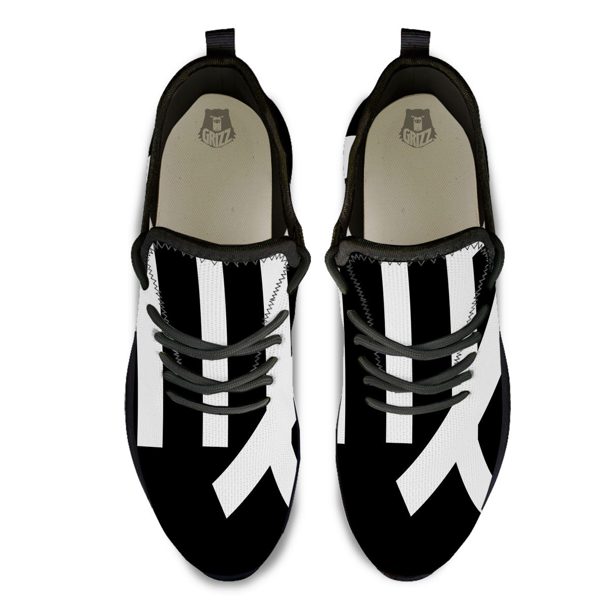 Virgo Sign White And Black Print Black Athletic Shoes-grizzshop