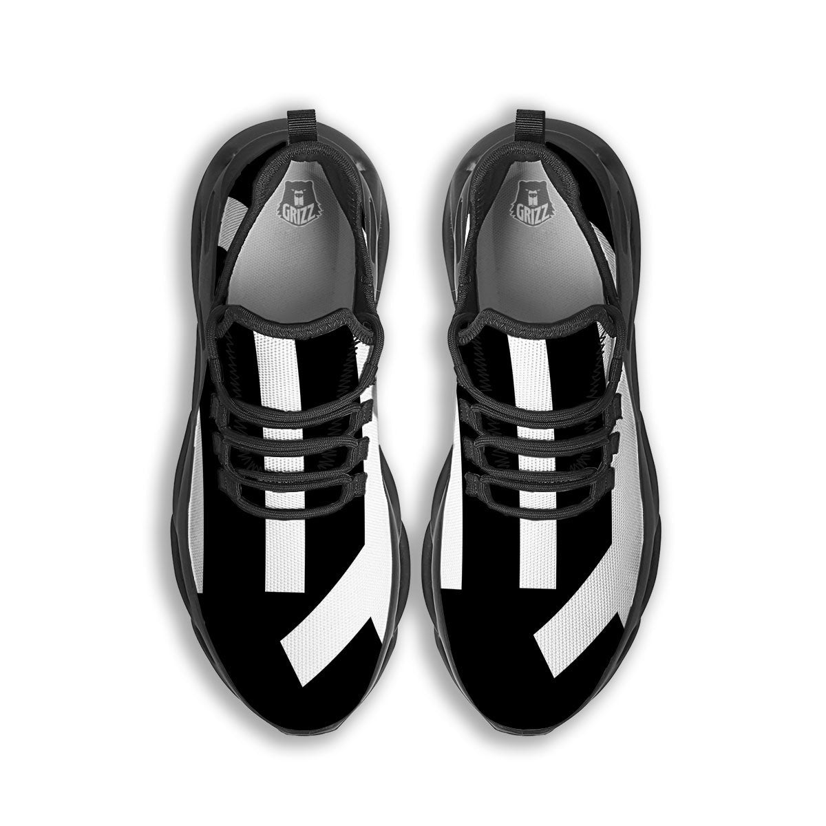 Virgo Sign White And Black Print Black Running Shoes-grizzshop