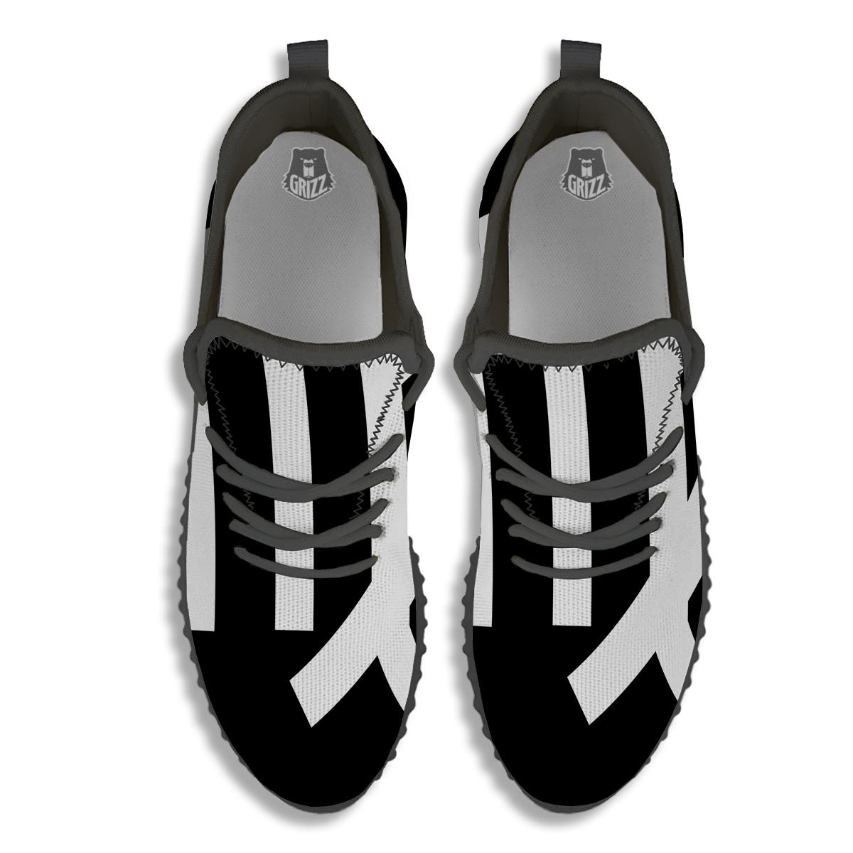 Virgo Sign White And Black Print Black Walking Shoes-grizzshop