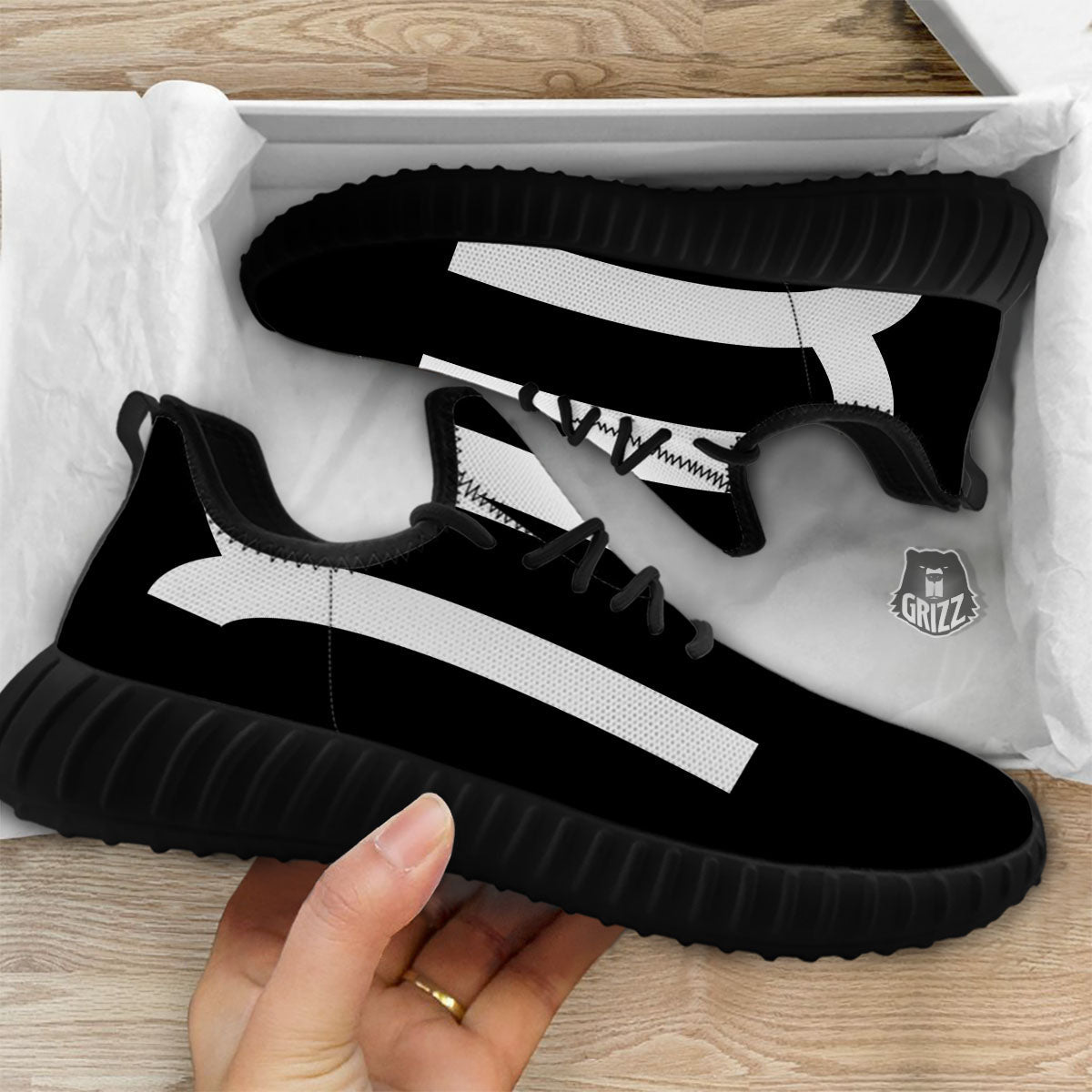 Virgo Sign White And Black Print Black Walking Shoes-grizzshop