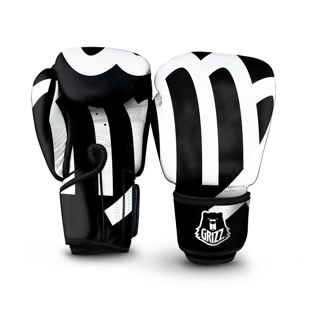 Virgo Sign White And Black Print Boxing Gloves-grizzshop