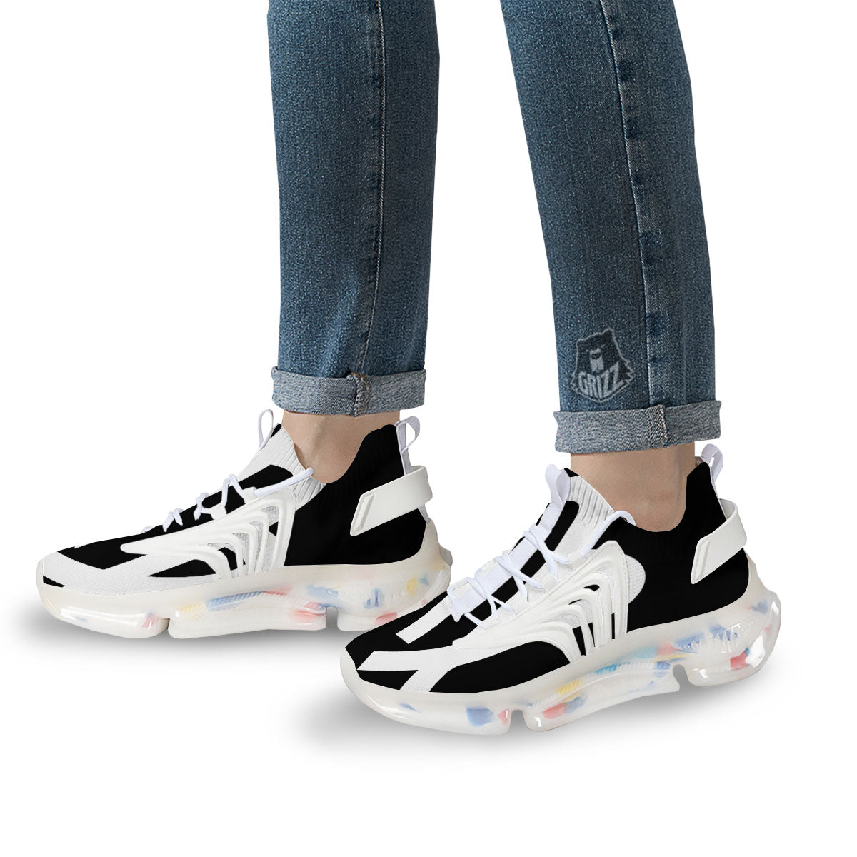 Virgo Sign White And Black Print White Gym Shoes-grizzshop