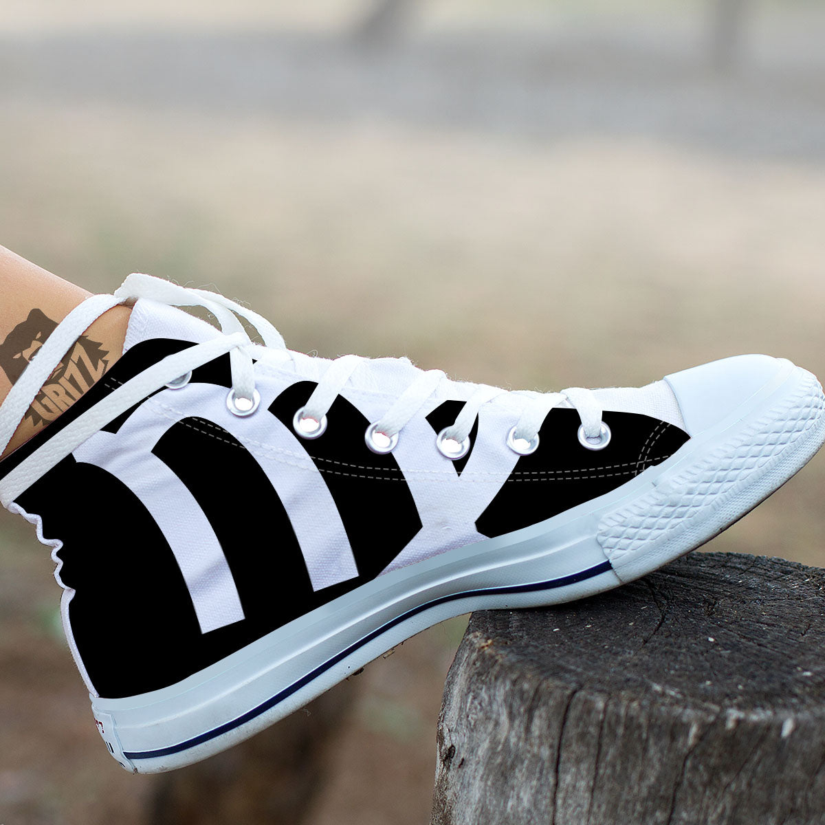 Virgo Sign White And Black Print White High Top Shoes-grizzshop