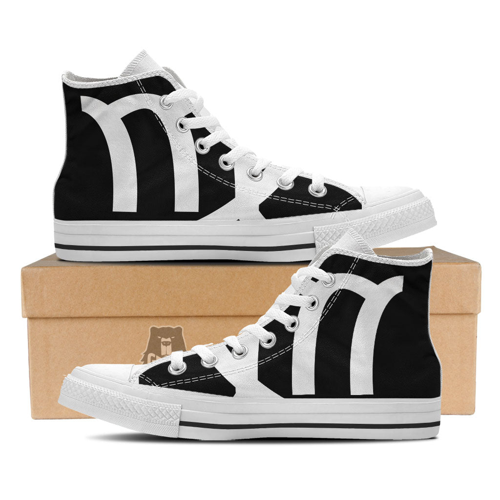 Virgo Sign White And Black Print White High Top Shoes-grizzshop