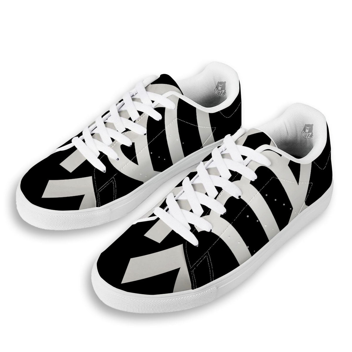 Virgo Sign White And Black Print White Low Top Sneakers-grizzshop