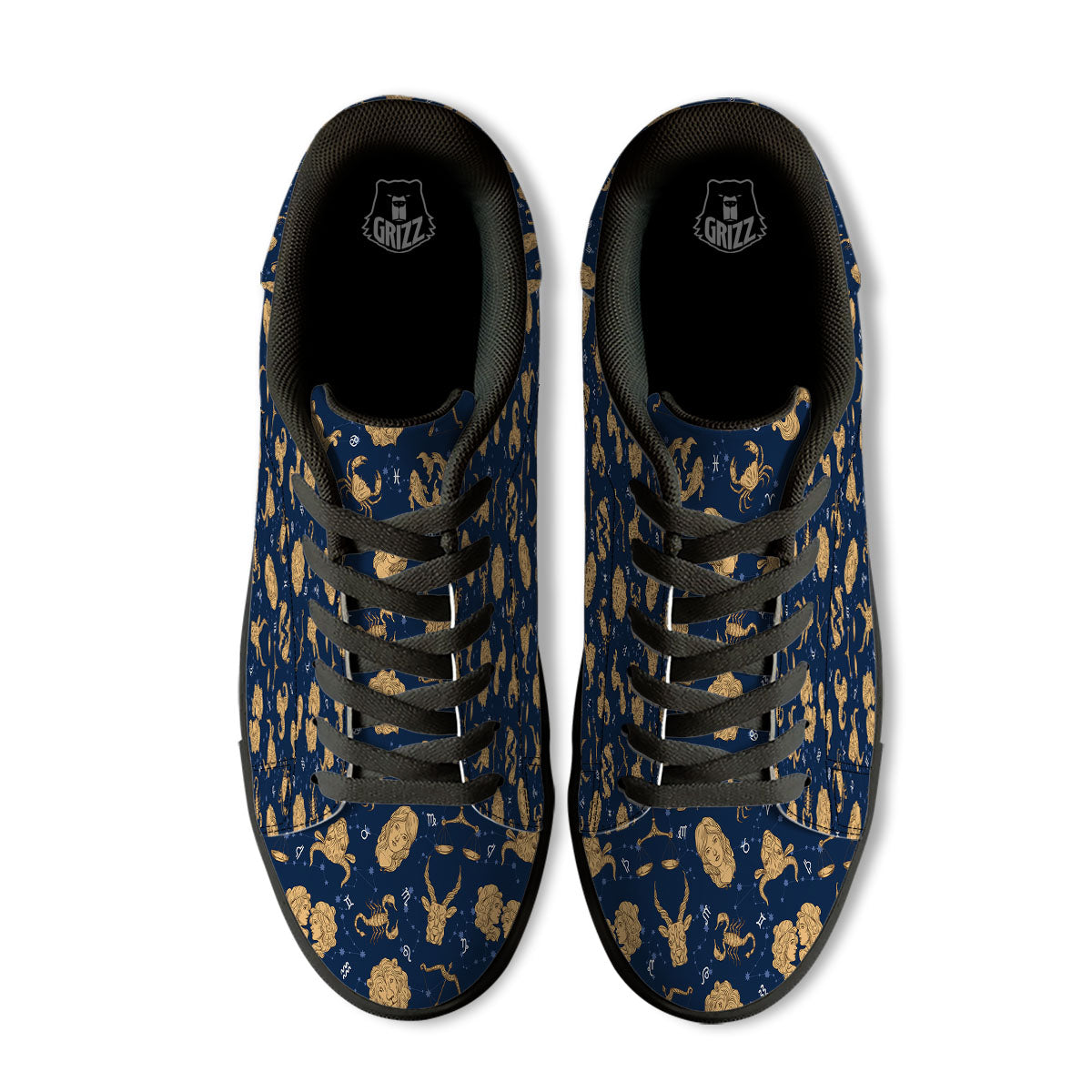 Virgo Zodiac Purple Print Pattern Black Low Top Sneakers-grizzshop