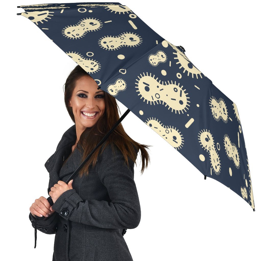 Virus Bacteria Print Pattern Automatic Foldable Umbrella-grizzshop