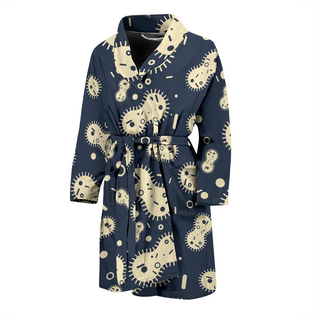 Virus Bacteria Print Pattern Men Long Robe-grizzshop