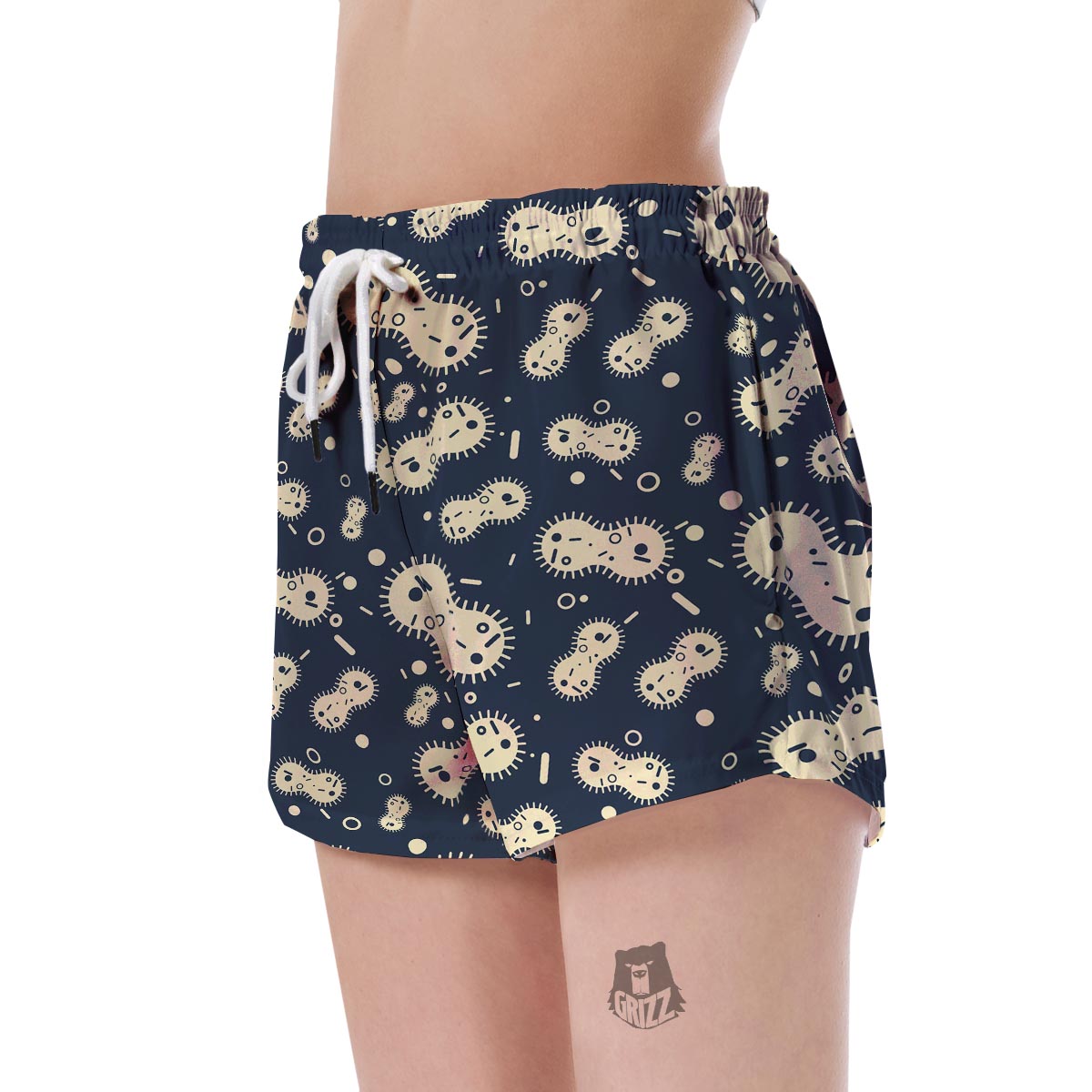 Virus Bacteria Print Pattern Women's Shorts-grizzshop
