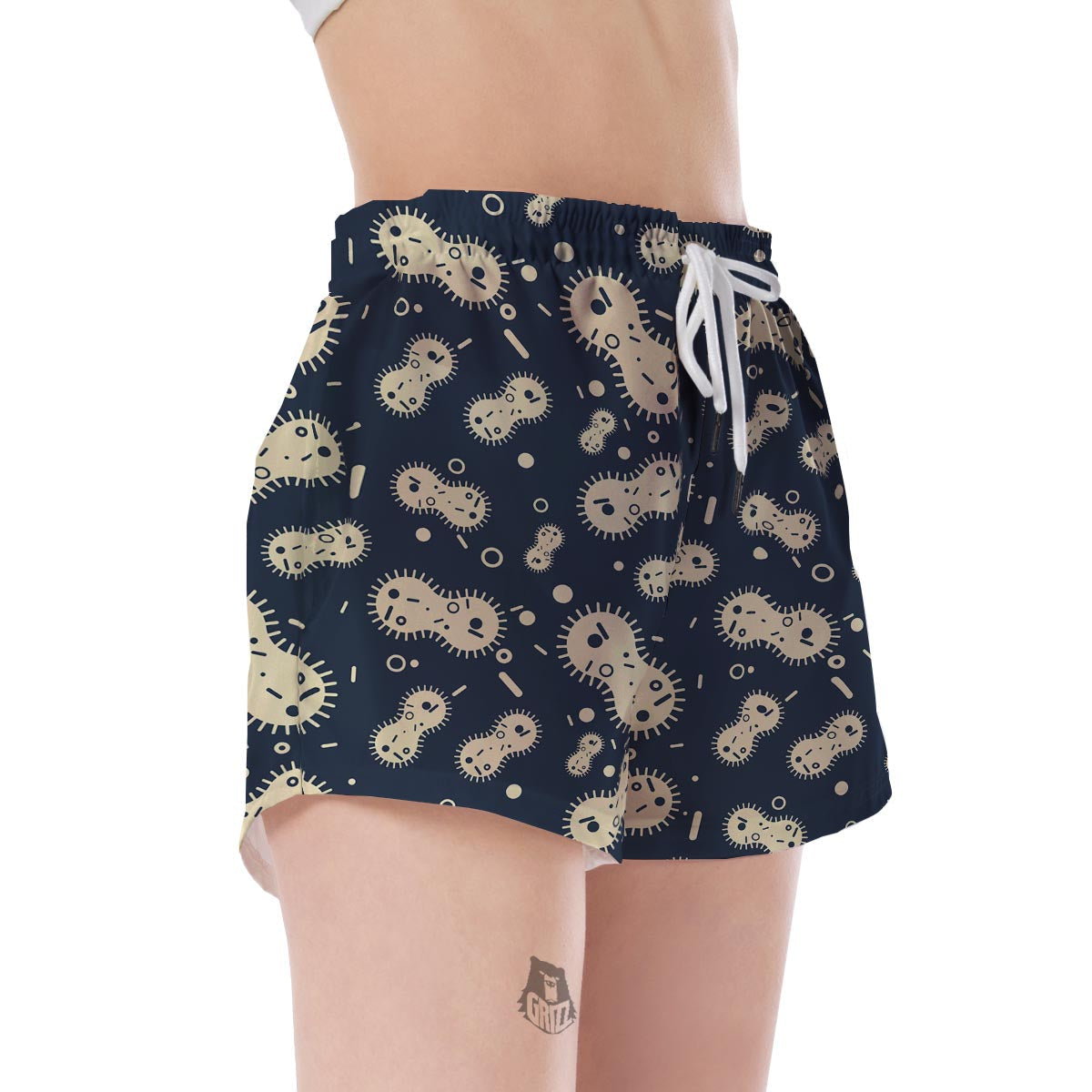 Virus Bacteria Print Pattern Women's Shorts-grizzshop