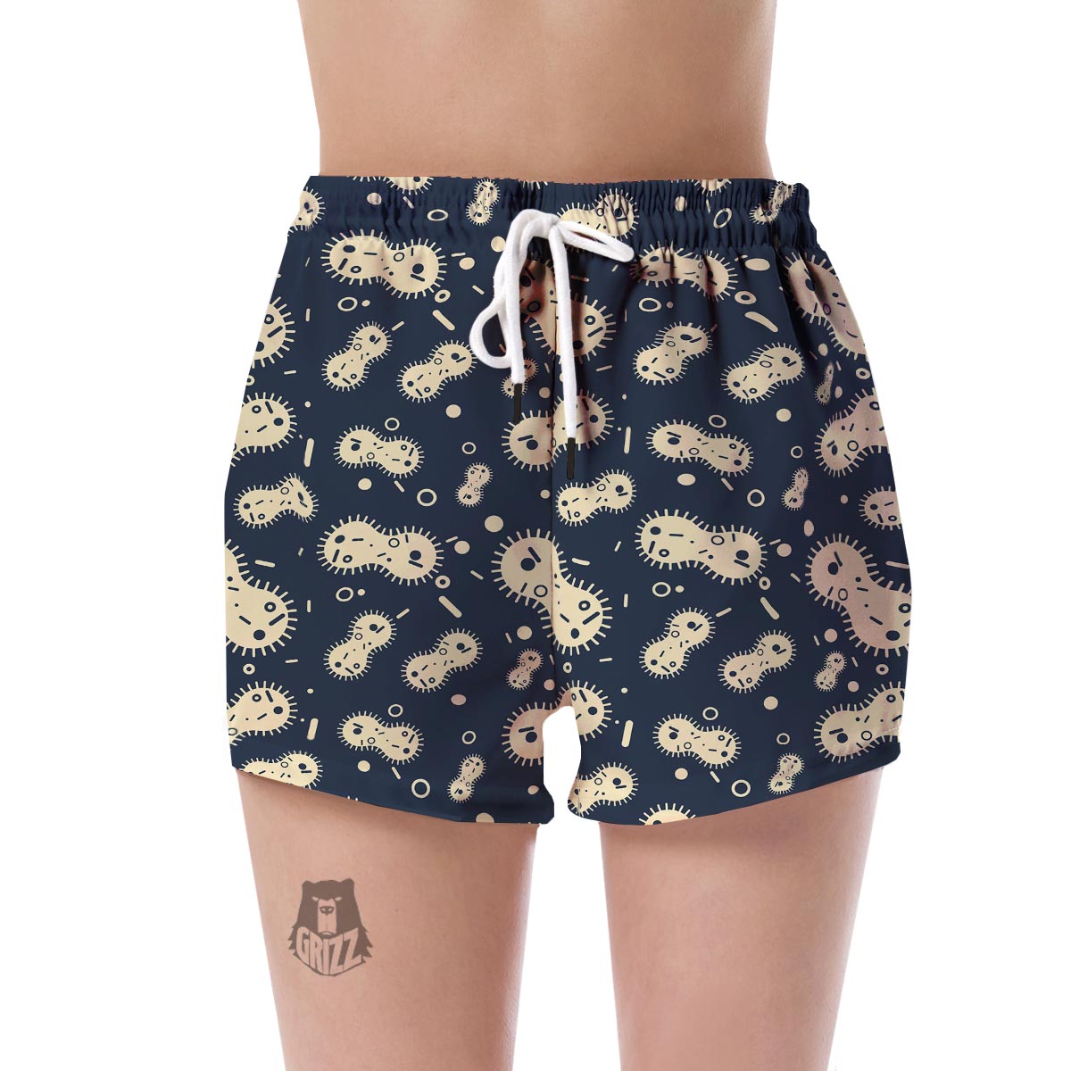 Virus Bacteria Print Pattern Women's Shorts-grizzshop