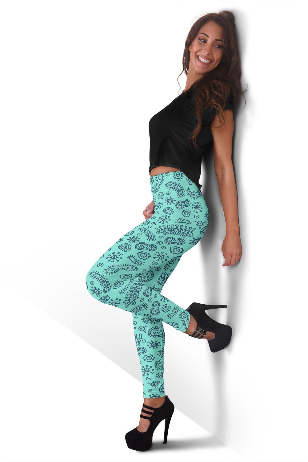 Virus Bacteria Pattern Print Women Leggings-grizzshop