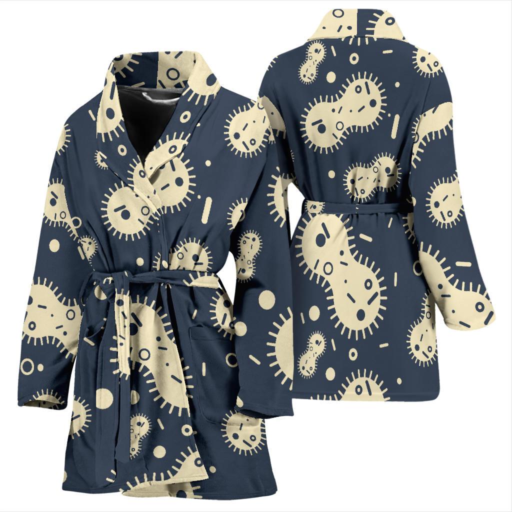 Virus Bacteria Print Pattern Women Long Robe-grizzshop