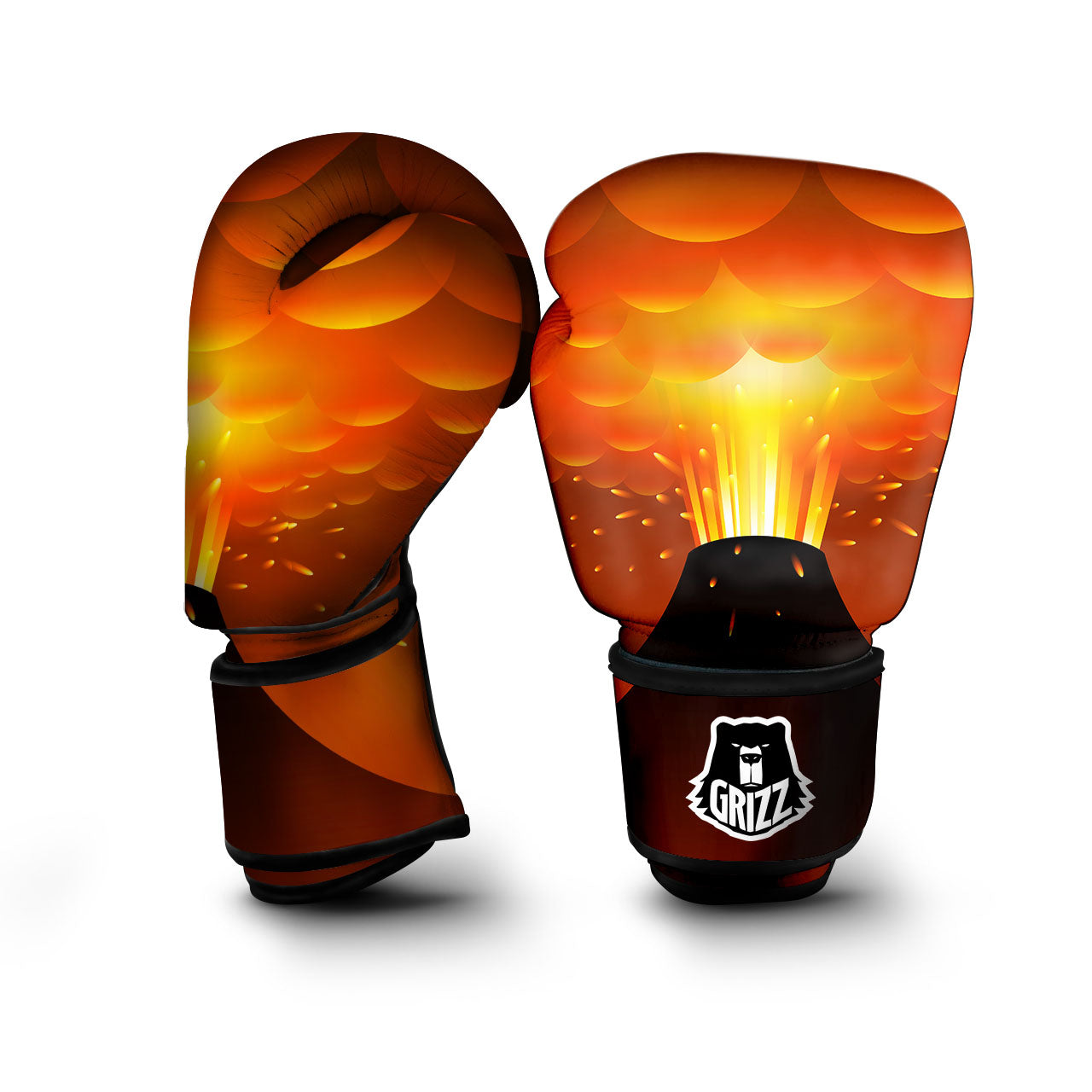 Volcano Erupt Print Boxing Gloves-grizzshop