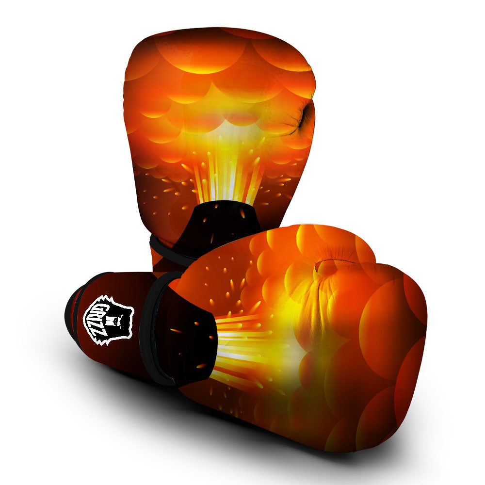 Volcano Erupt Print Boxing Gloves-grizzshop