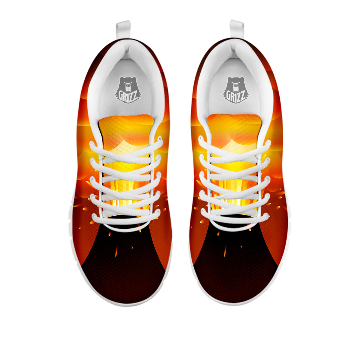 Volcano Erupt Print White Sneaker-grizzshop