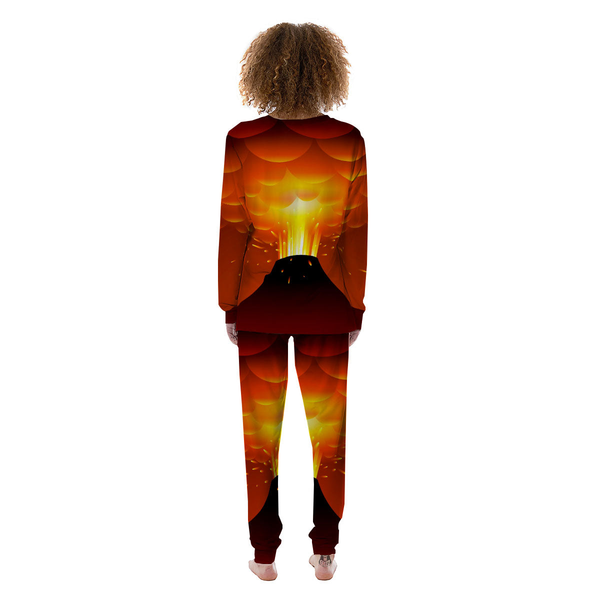 Volcano Erupt Print Women's Pajamas-grizzshop