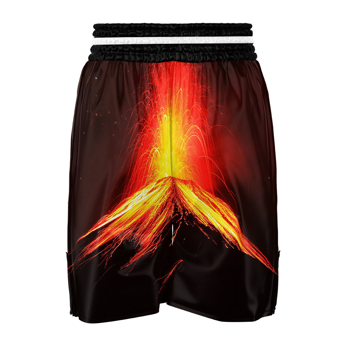 Volcano On Fire Print Boxing Shorts-grizzshop