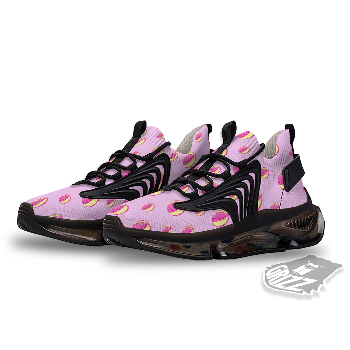 Volleyball Pastel Print Pattern Black Gym Shoes-grizzshop
