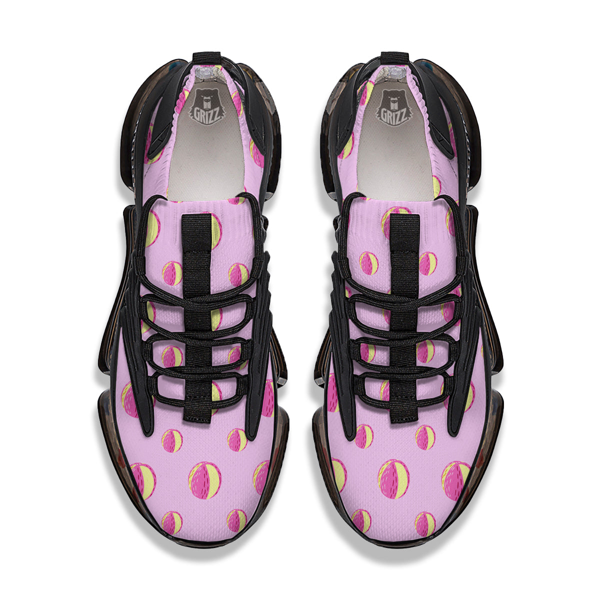 Volleyball Pastel Print Pattern Black Gym Shoes-grizzshop