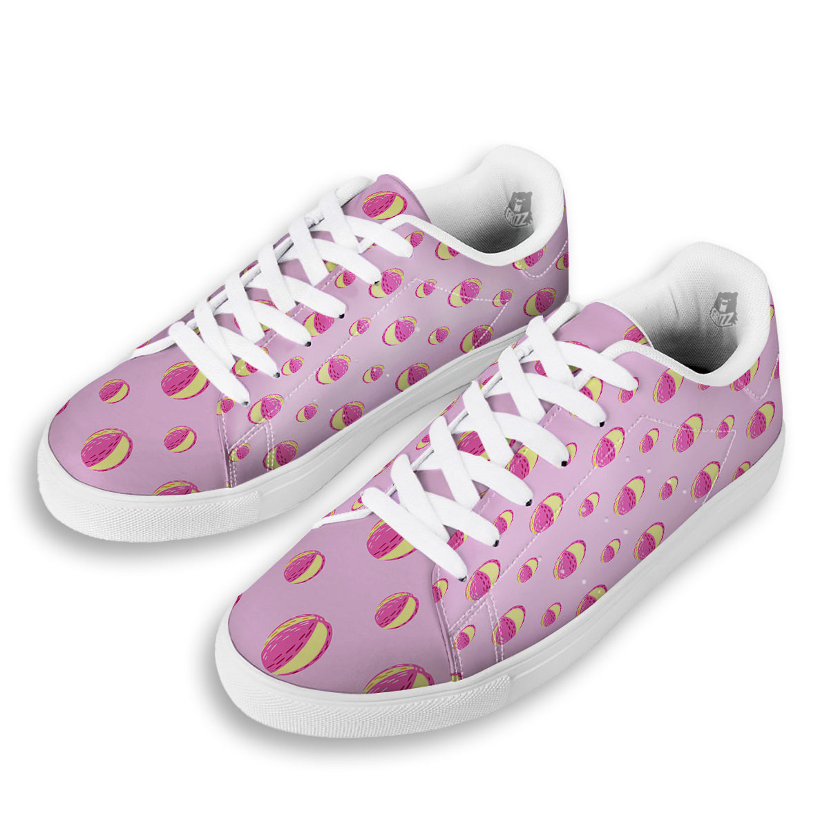 Volleyball Pastel Print Pattern White Low Top Sneakers-grizzshop