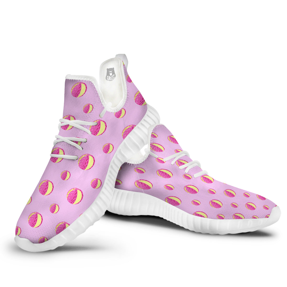 Volleyball Pastel Print Pattern White Walking Shoes-grizzshop