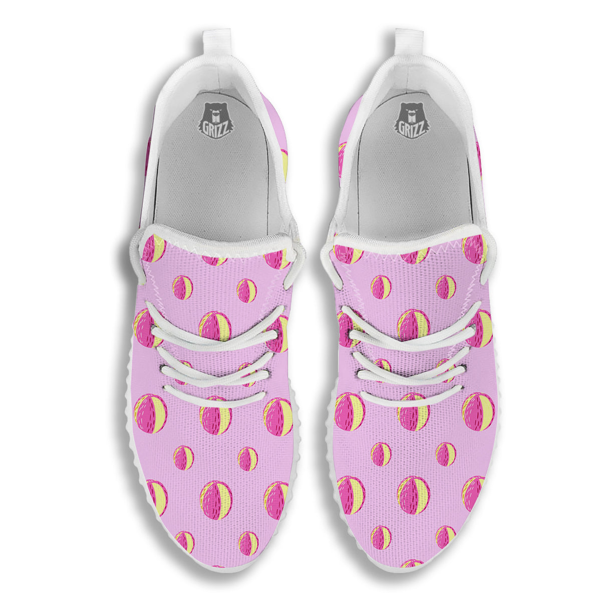 Volleyball Pastel Print Pattern White Walking Shoes-grizzshop