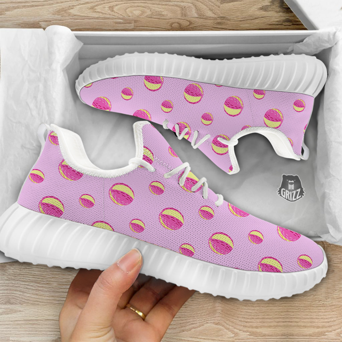 Volleyball Pastel Print Pattern White Walking Shoes-grizzshop