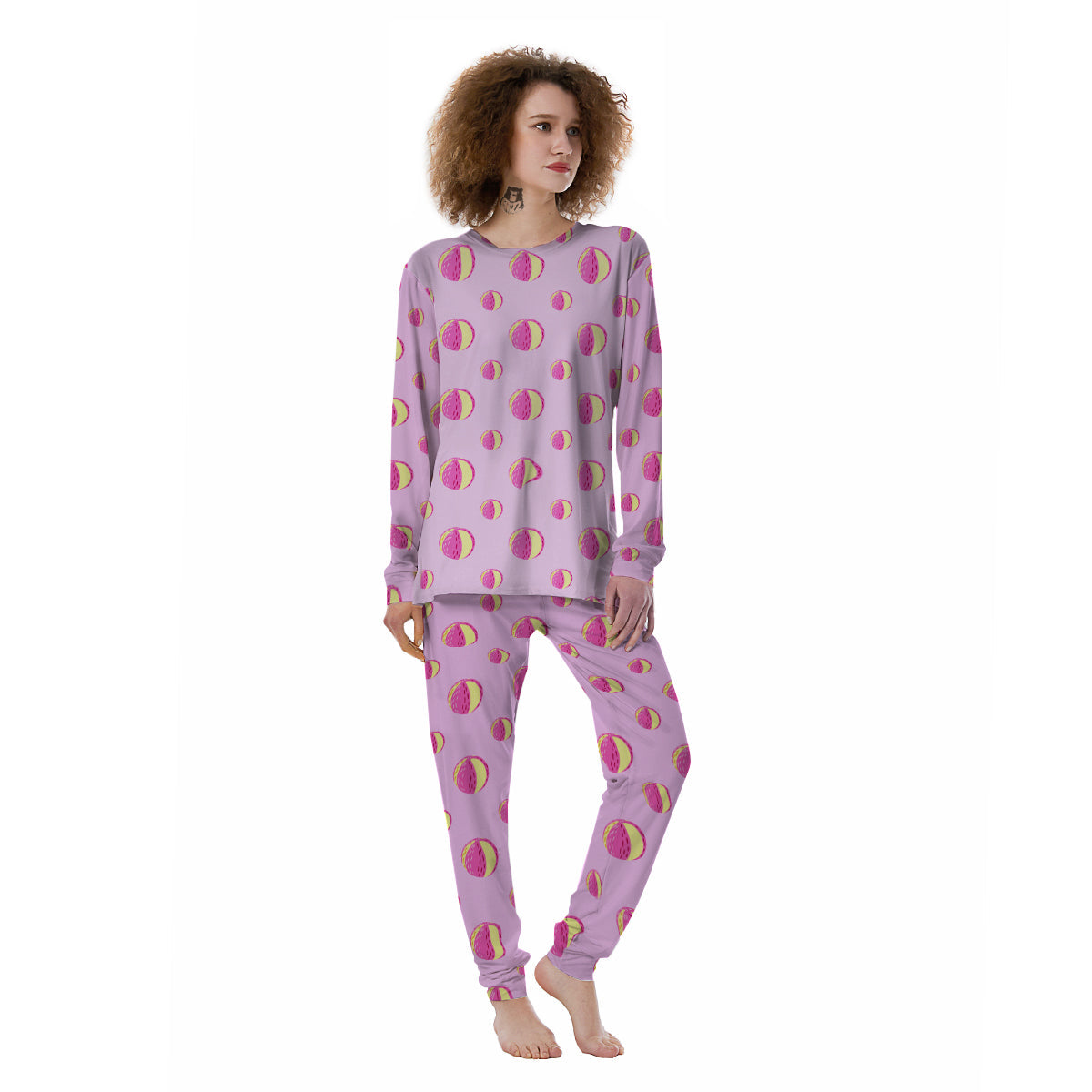 Volleyball Pastel Print Pattern Women's Pajamas-grizzshop