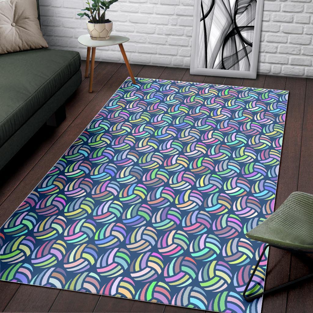 Volleyball Pattern Print Floor Mat-grizzshop