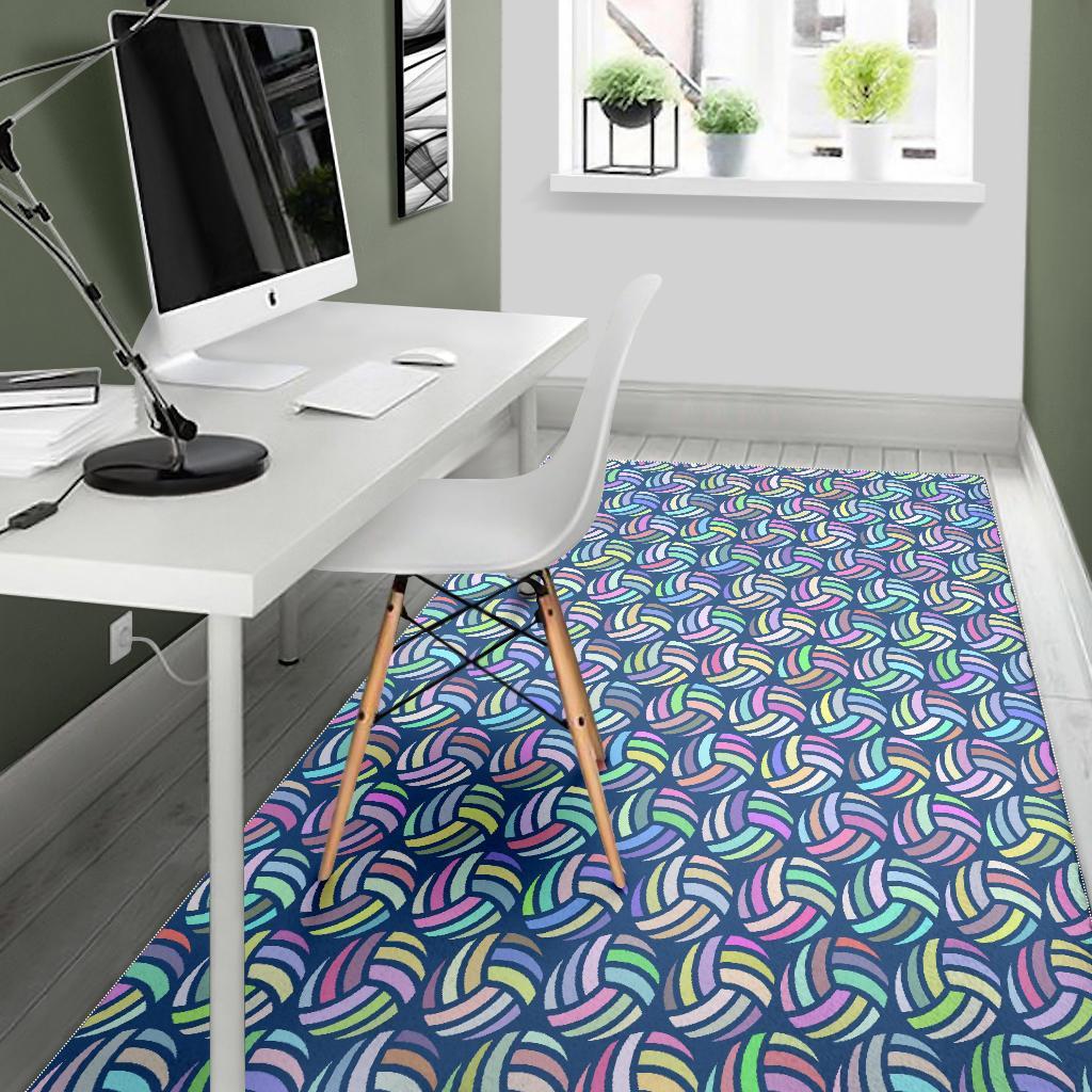 Volleyball Pattern Print Floor Mat-grizzshop