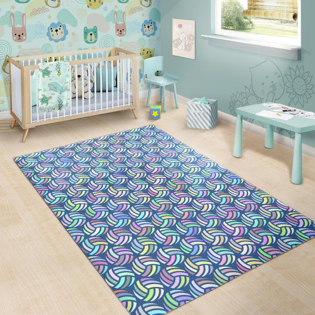 Volleyball Pattern Print Floor Mat-grizzshop