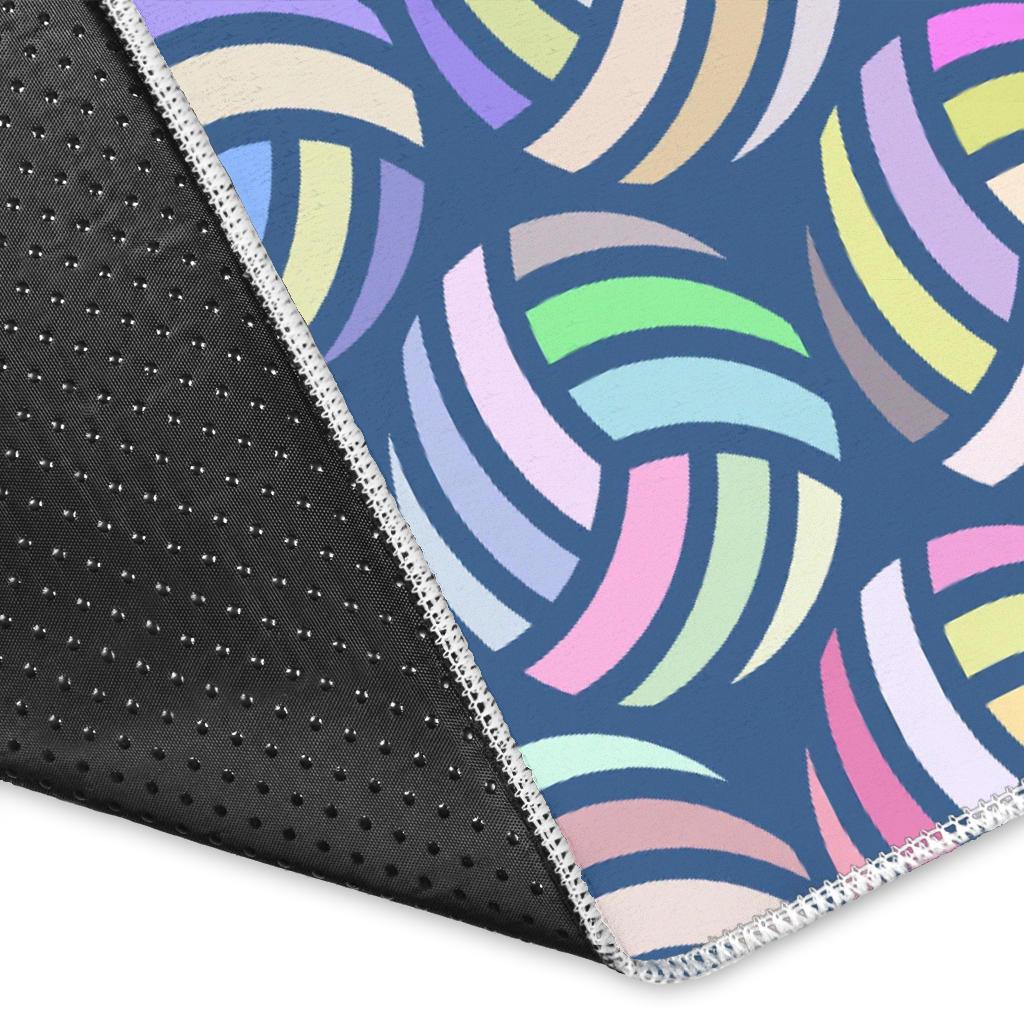 Volleyball Pattern Print Floor Mat-grizzshop